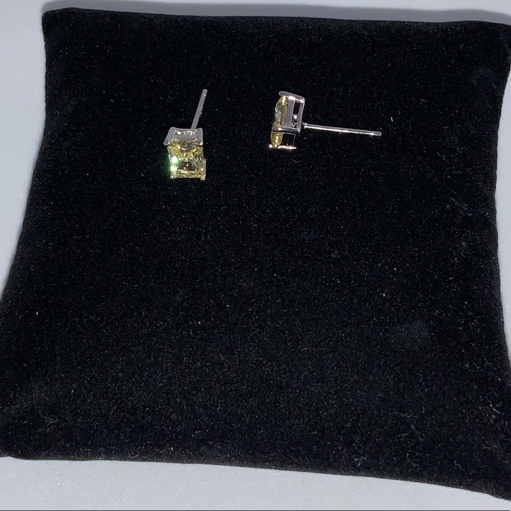 1ct Radiant Canary Studs - Picture 6 of 13